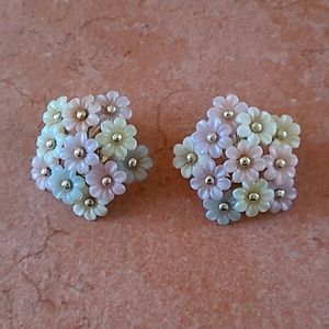 Vintage Floral clip on earrings